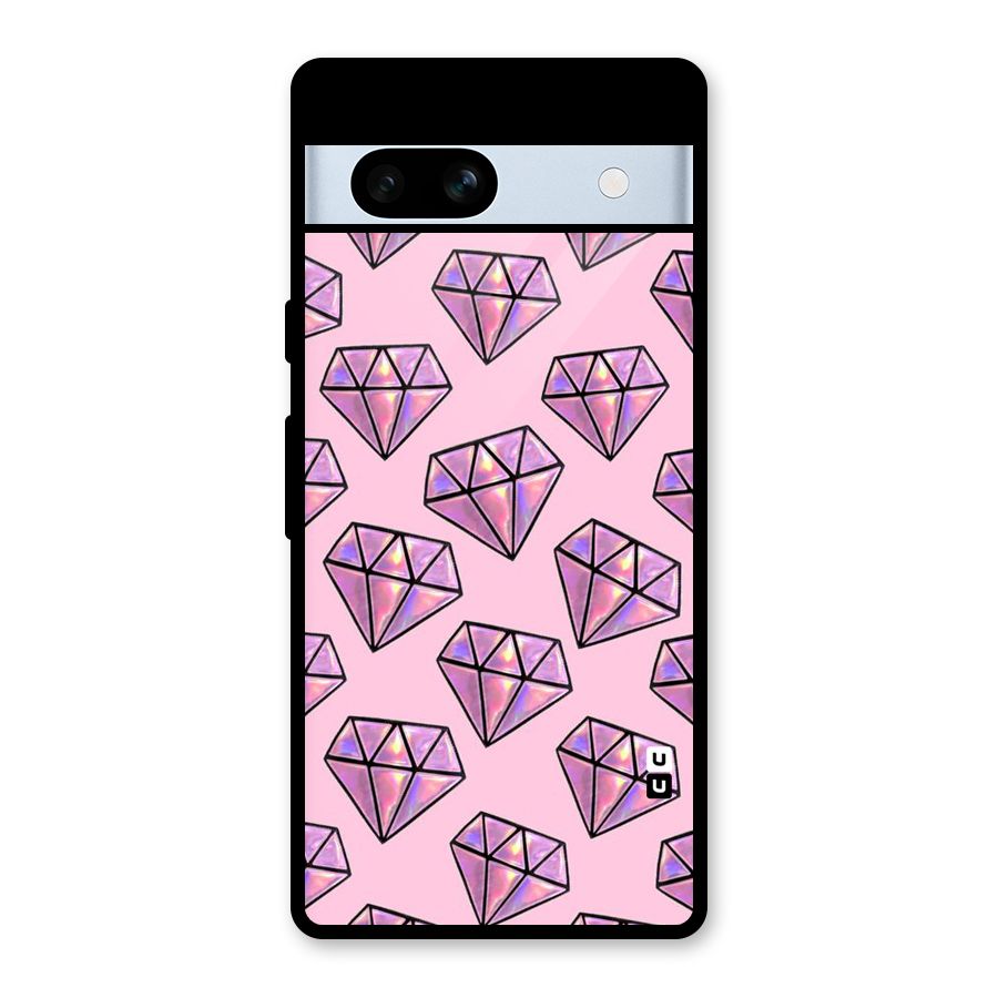 Purple Diamond Designs Glass Back Case for Google Pixel 7a