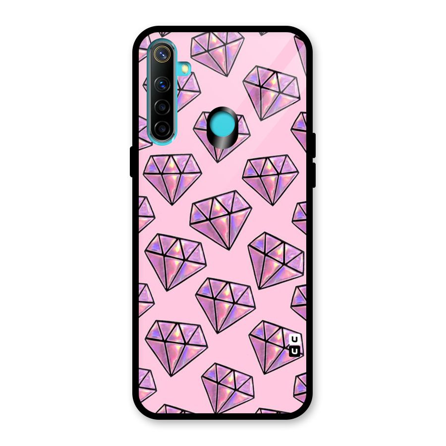 Purple Diamond Designs Glass Back Case for Realme 5