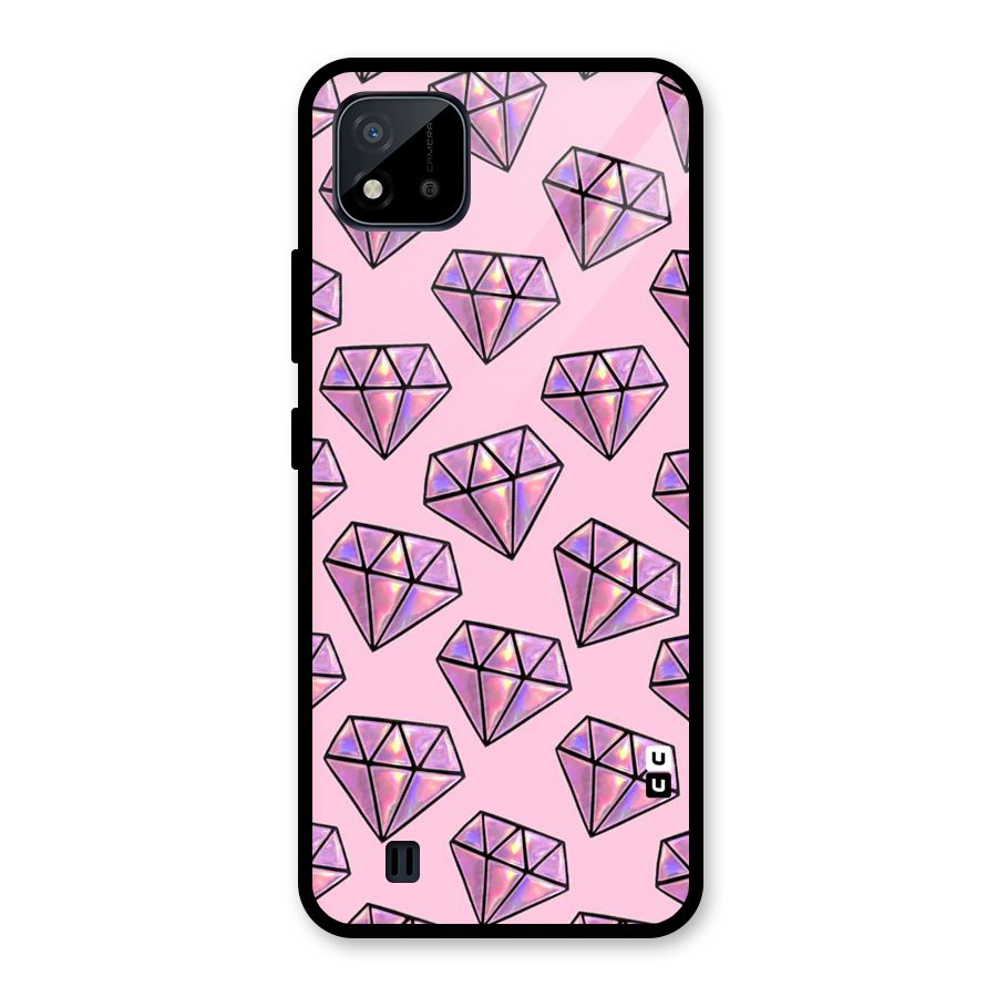Purple Diamond Designs Glass Back Case for Realme C11 2021
