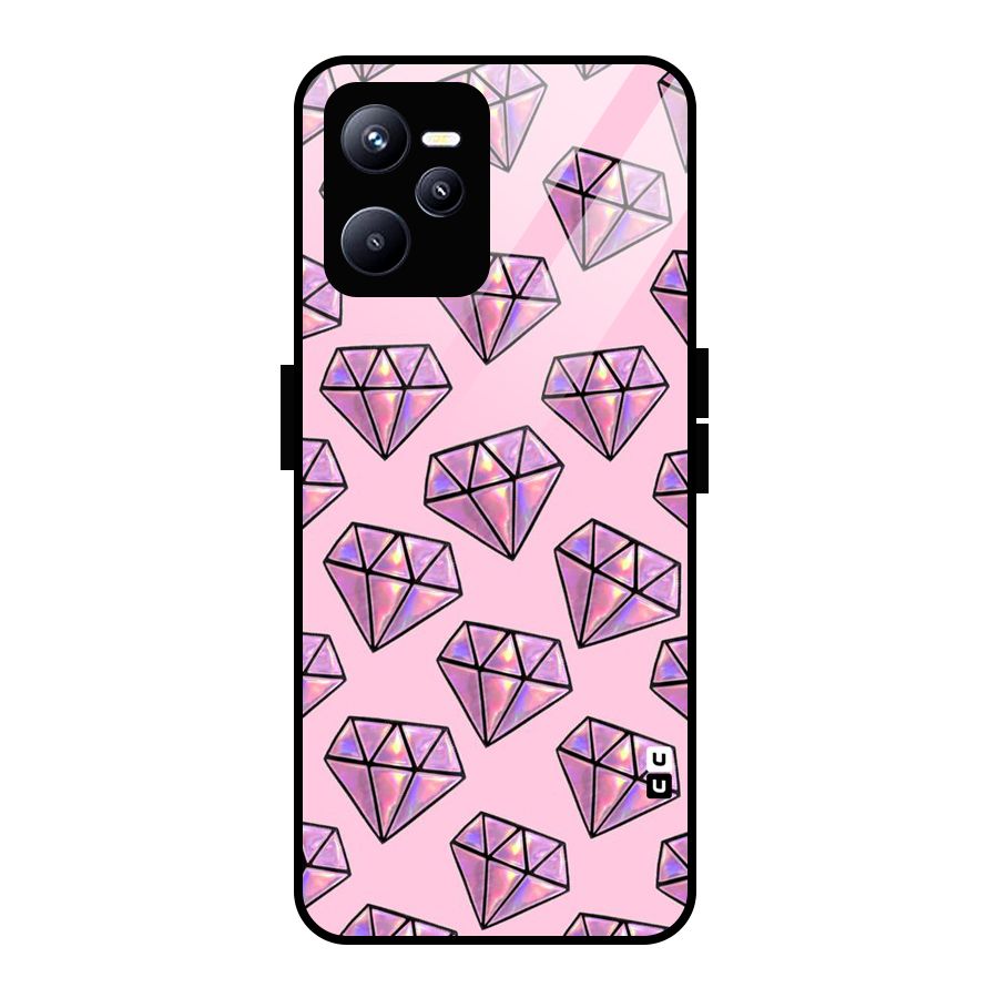 Purple Diamond Designs Glass Back Case for Realme C35