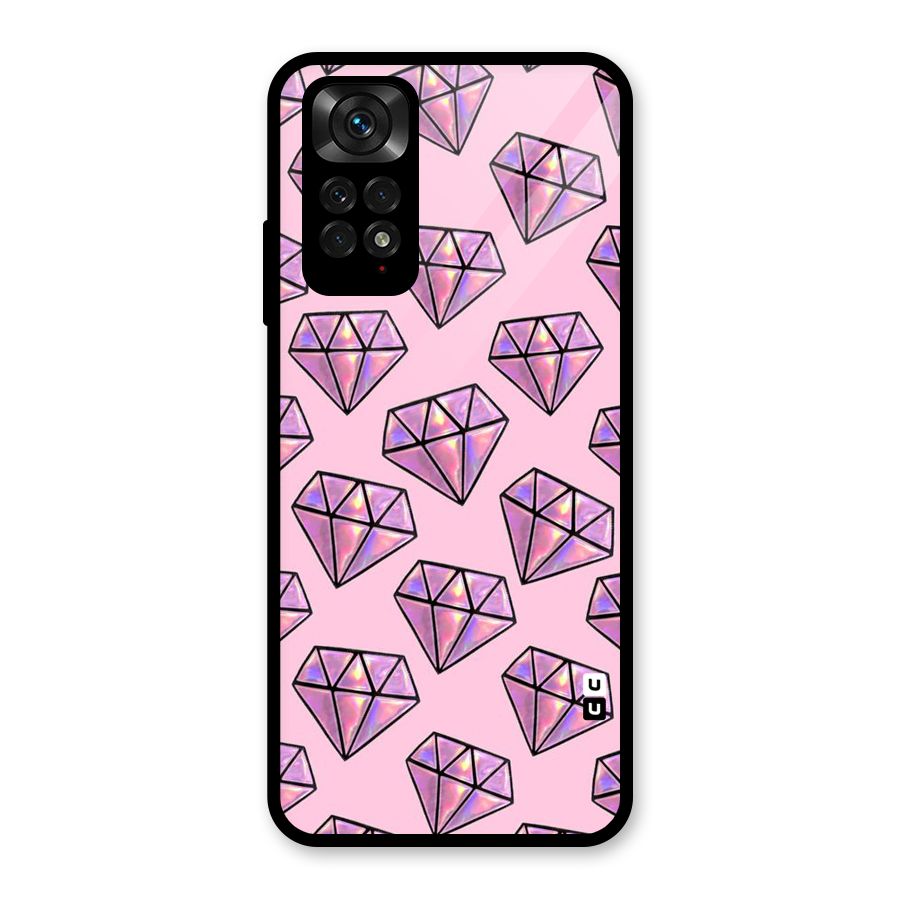 Purple Diamond Designs Glass Back Case for Redmi Note 11S