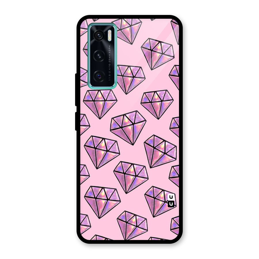 Purple Diamond Designs Glass Back Case for Vivo V20 SE
