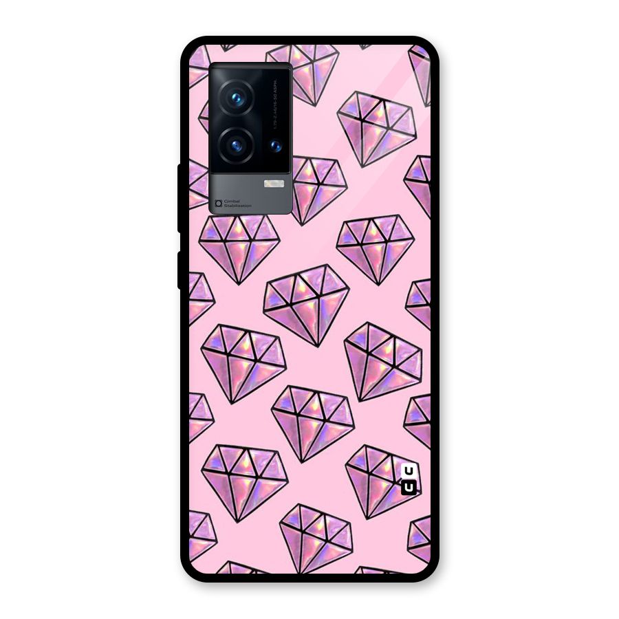 Purple Diamond Designs Glass Back Case for iQOO 9 5G