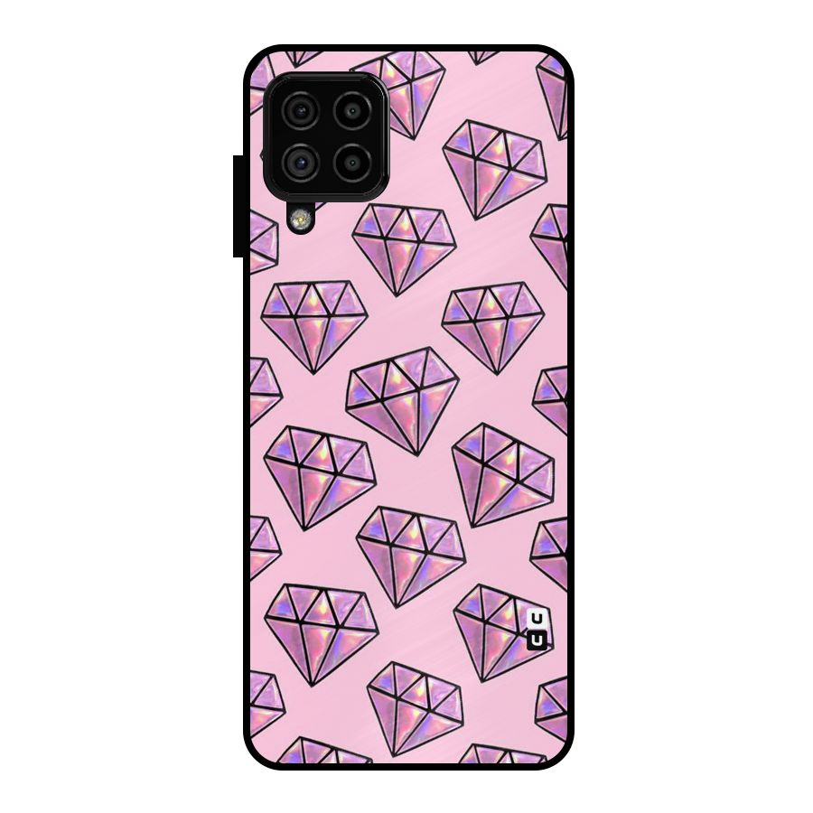 Purple Diamond Designs Metal Back Case for Galaxy A22 4G