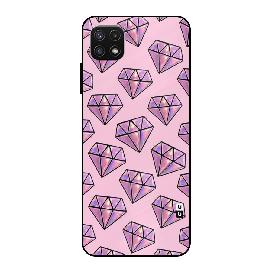 Purple Diamond Designs Metal Back Case for Galaxy A22 5G
