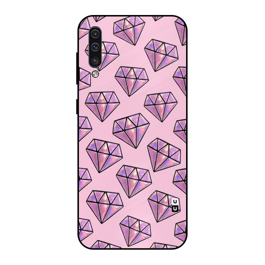 Purple Diamond Designs Metal Back Case for Galaxy A30s