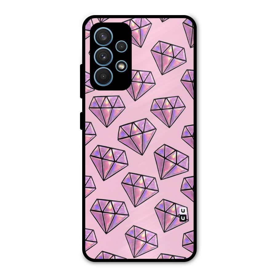Purple Diamond Designs Metal Back Case for Galaxy A32