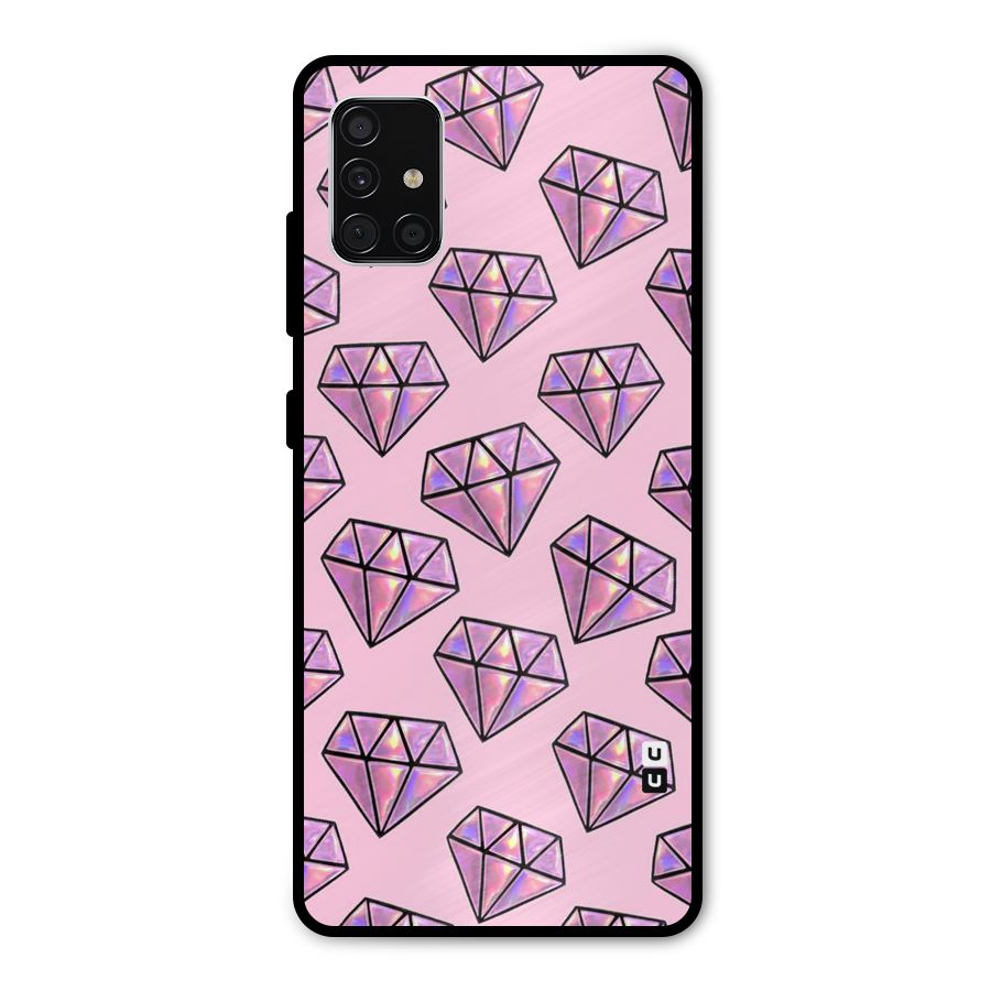 Purple Diamond Designs Metal Back Case for Galaxy A51