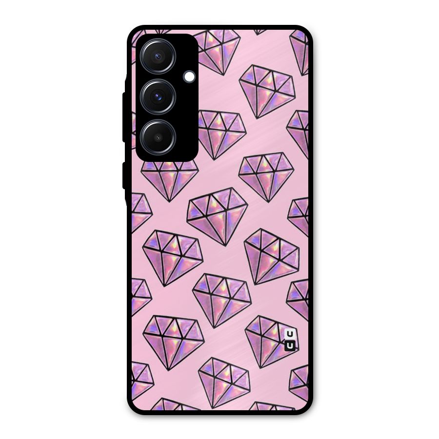 Purple Diamond Designs Metal Back Case for Galaxy A55