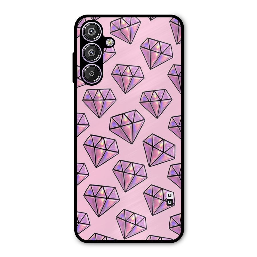 Purple Diamond Designs Metal Back Case for Galaxy M15