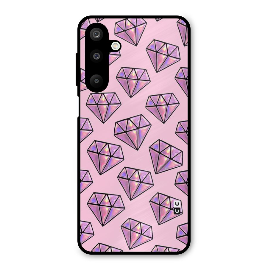 Purple Diamond Designs Metal Back Case for Galaxy M16