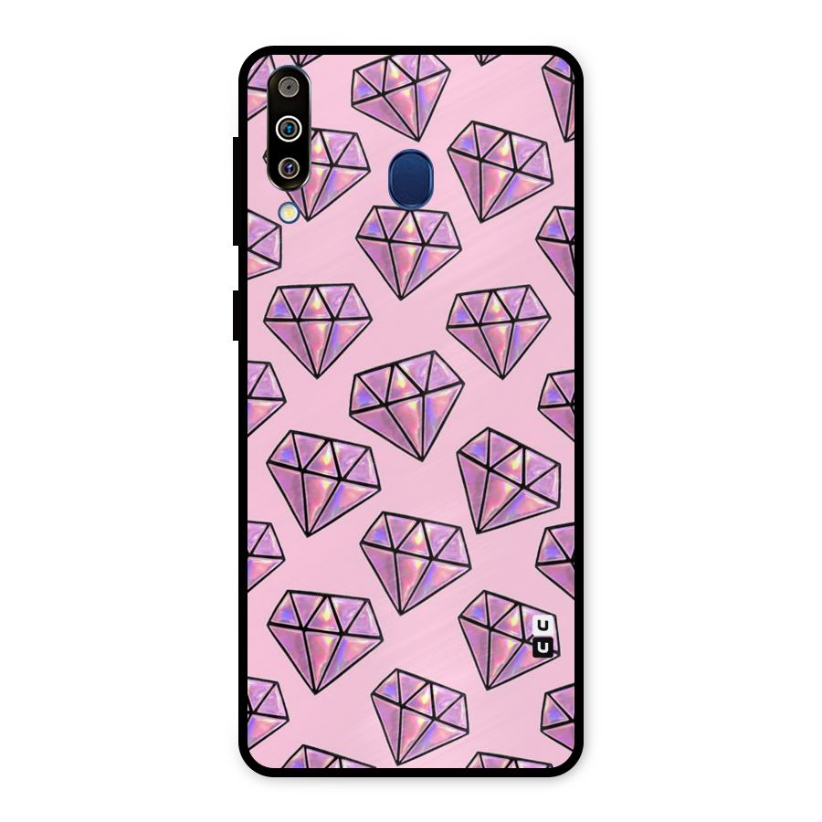 Purple Diamond Designs Metal Back Case for Galaxy M30
