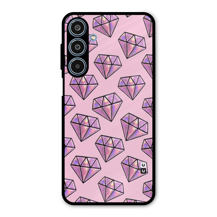 Purple Diamond Designs Metal Back Case for Galaxy M35