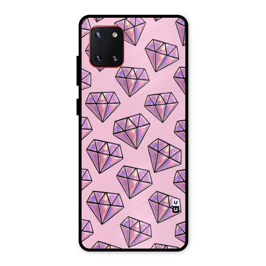 Purple Diamond Designs Metal Back Case for Galaxy Note 10 Lite