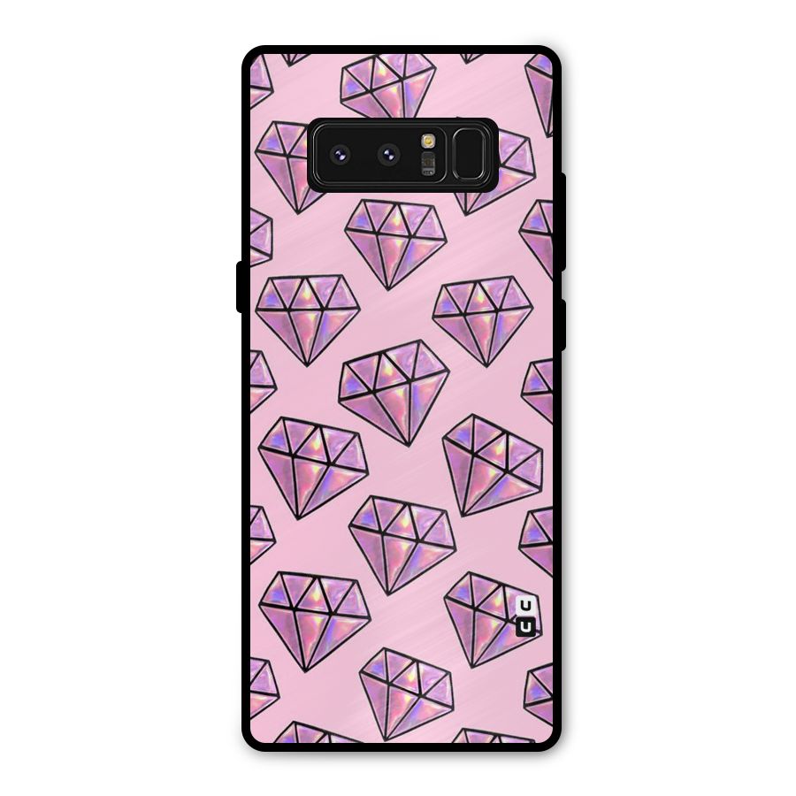 Purple Diamond Designs Metal Back Case for Galaxy Note 8