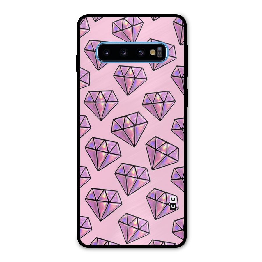 Purple Diamond Designs Metal Back Case for Galaxy S10