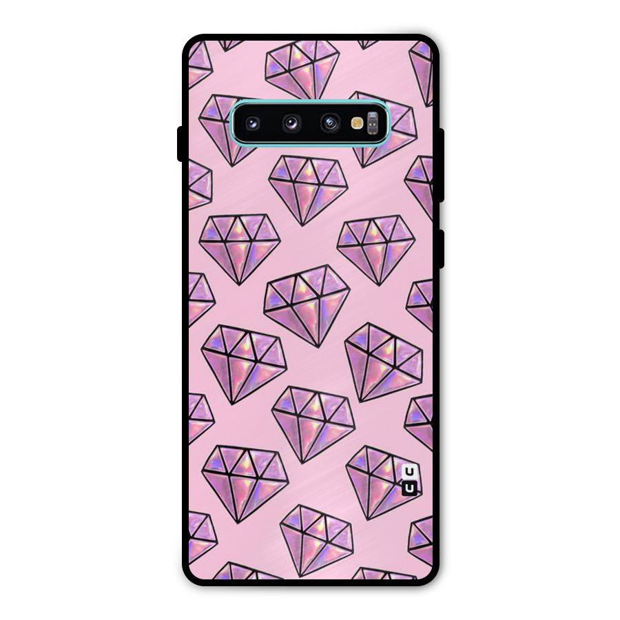 Purple Diamond Designs Metal Back Case for Galaxy S10 Plus