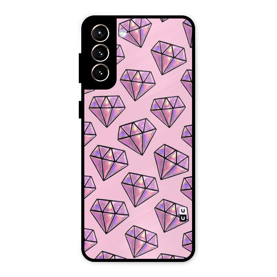 Purple Diamond Designs Metal Back Case for Galaxy S21 Plus