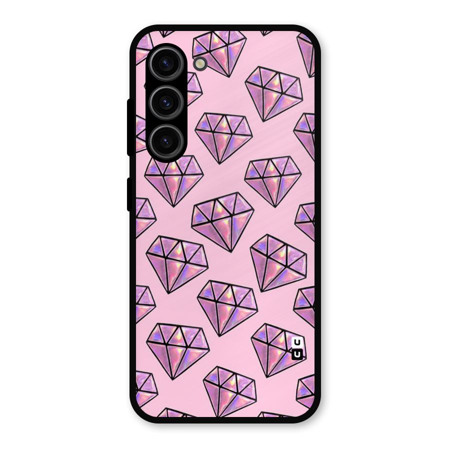 Purple Diamond Designs Metal Back Case for Galaxy S23