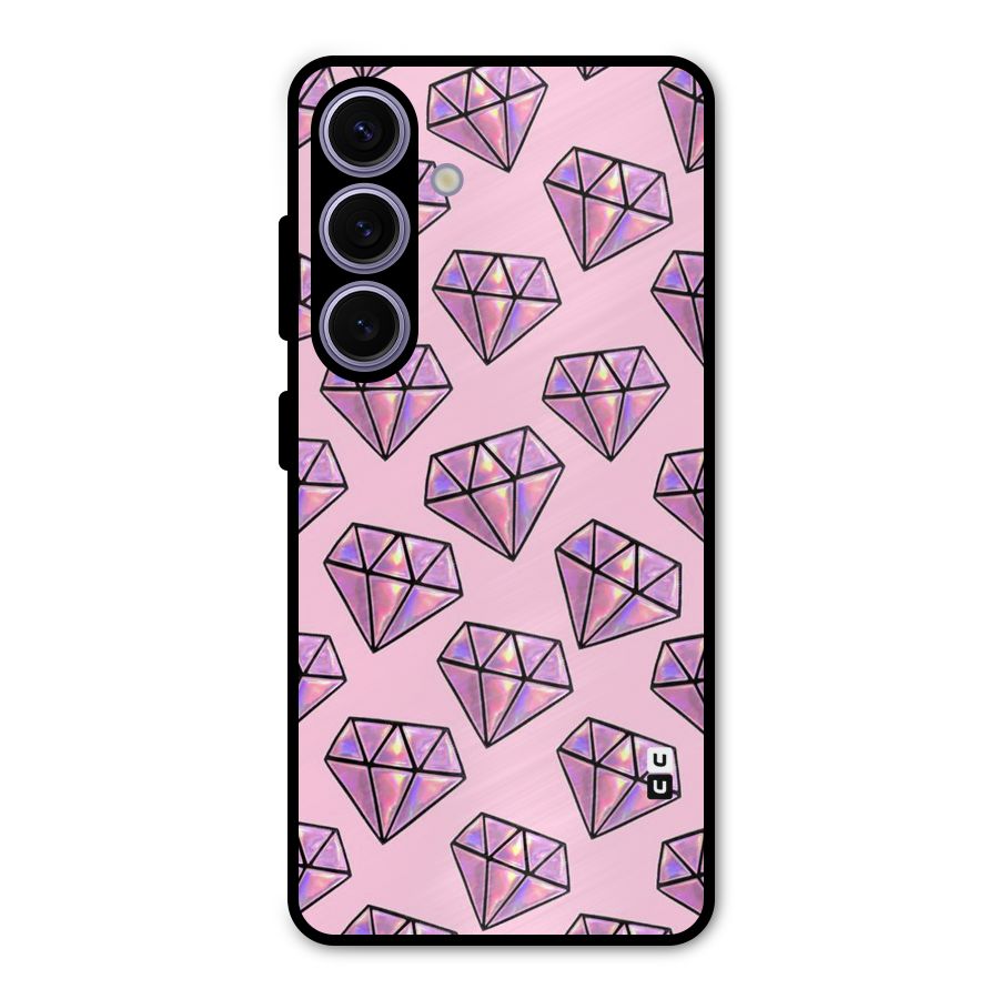 Purple Diamond Designs Metal Back Case for Galaxy S24
