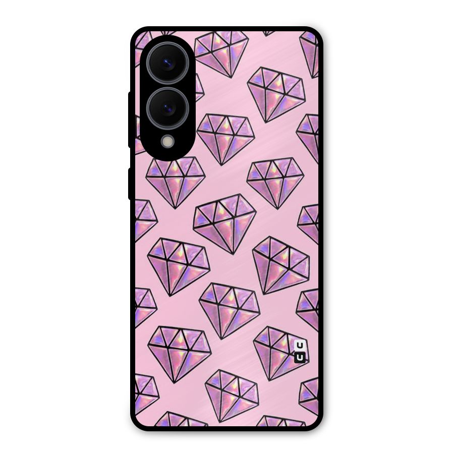 Purple Diamond Designs Metal Back Case for Galaxy S25 Edge