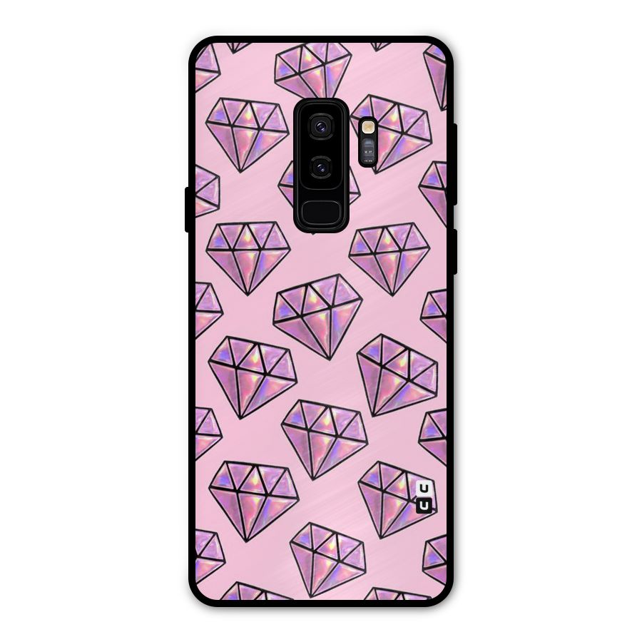Purple Diamond Designs Metal Back Case for Galaxy S9 Plus