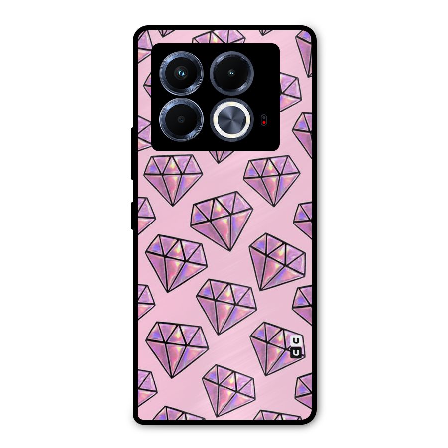 Purple Diamond Designs Metal Back Case for Infinix Note 40 5G