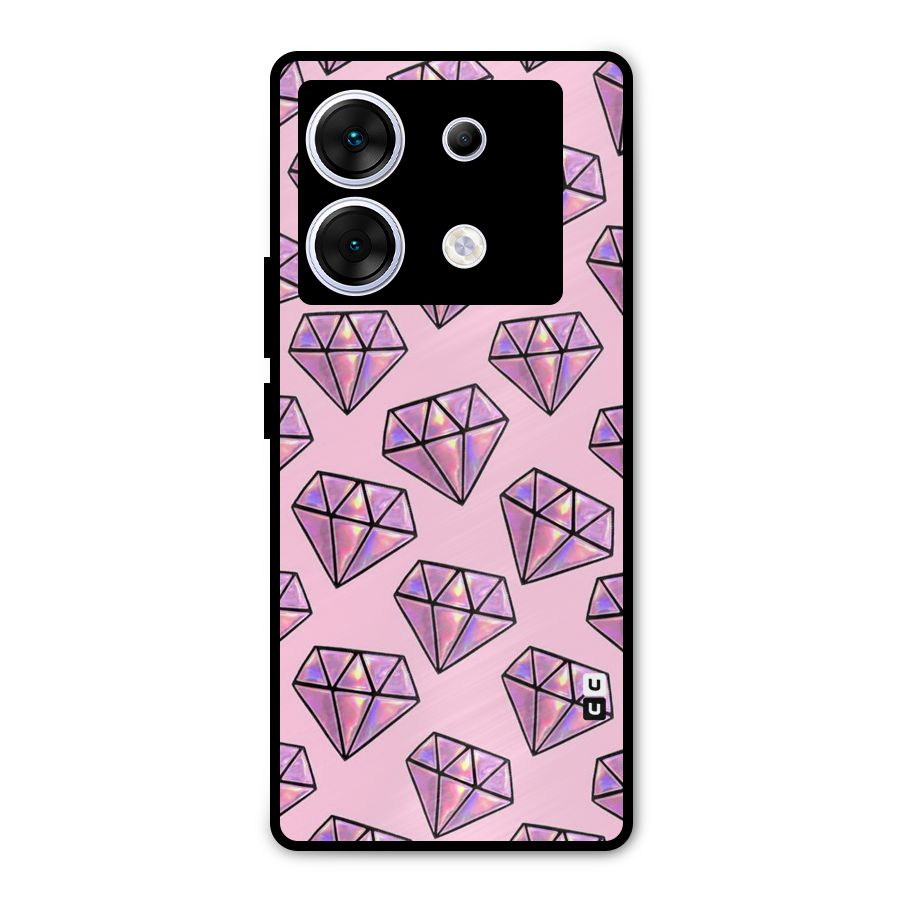 Purple Diamond Designs Metal Back Case for Infinix Zero 30 5G