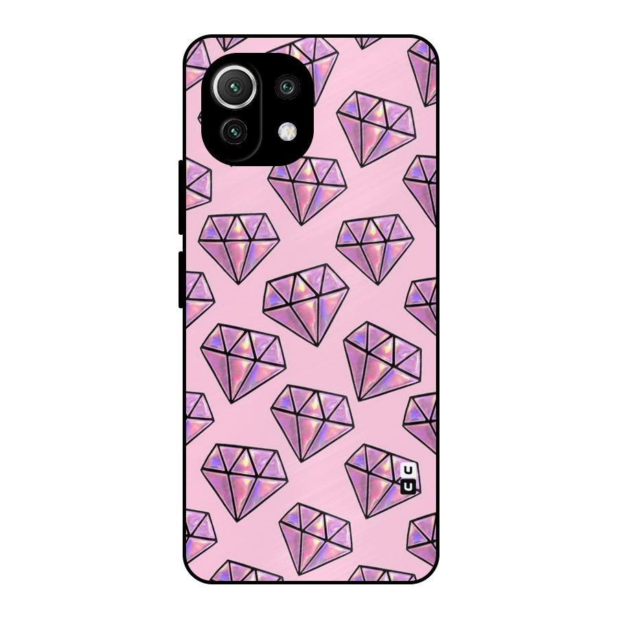 Purple Diamond Designs Metal Back Case for Mi 11 Lite NE 5G