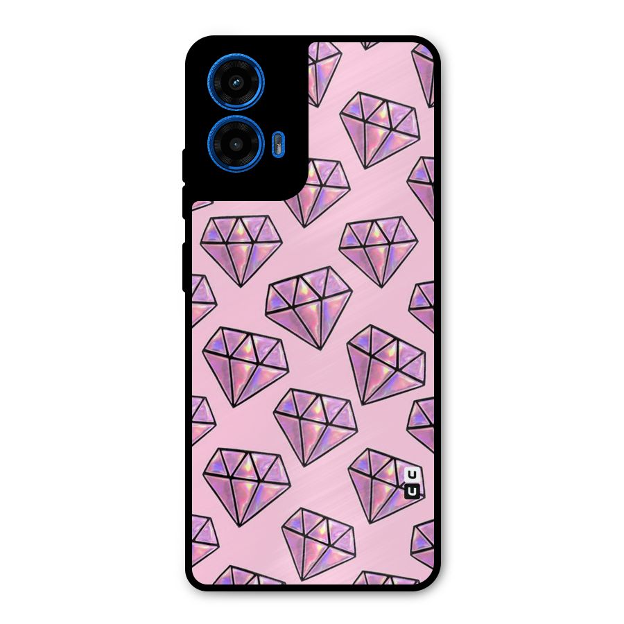 Purple Diamond Designs Metal Back Case for Moto G45