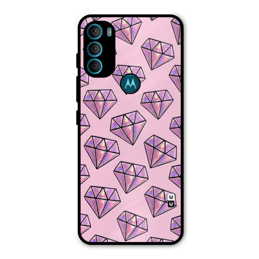 Purple Diamond Designs Metal Back Case for Moto G71 5G