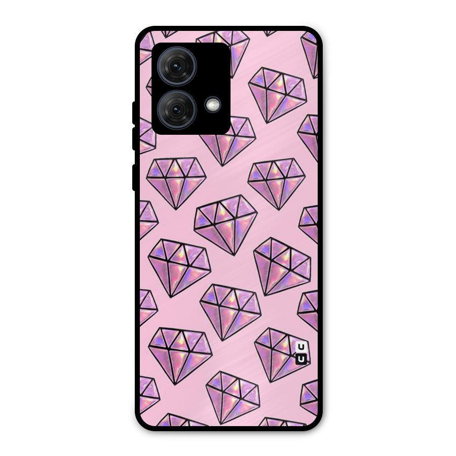 Purple Diamond Designs Metal Back Case for Moto G84