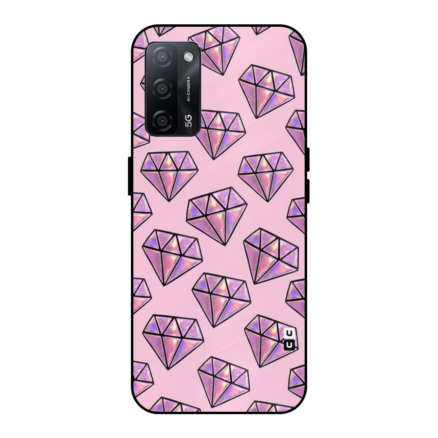 Purple Diamond Designs Metal Back Case for Oppo A53s 5G