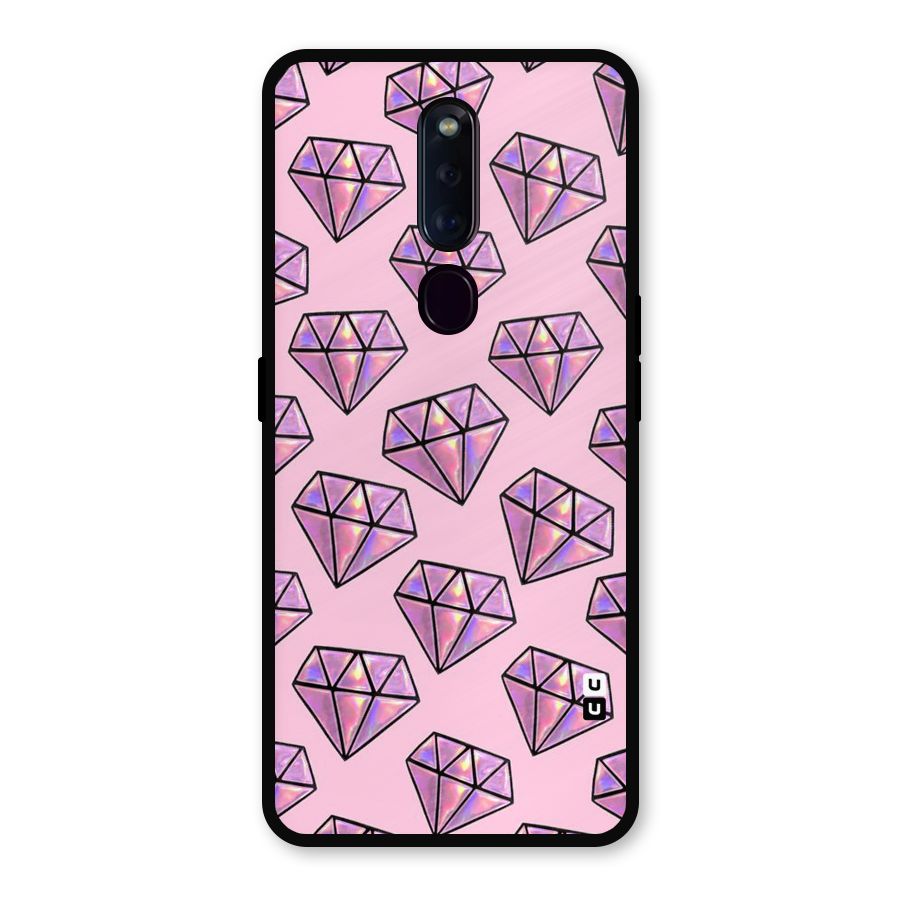 Purple Diamond Designs Metal Back Case for Oppo F11 Pro
