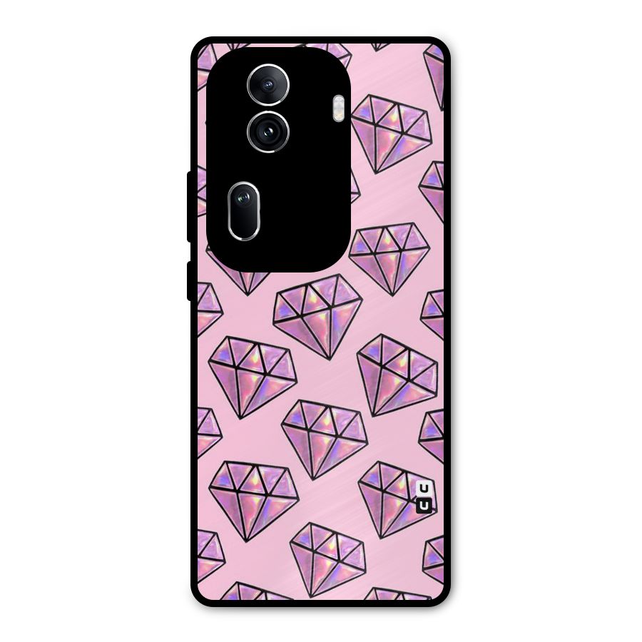 Purple Diamond Designs Metal Back Case for Oppo Reno11 Pro 5G