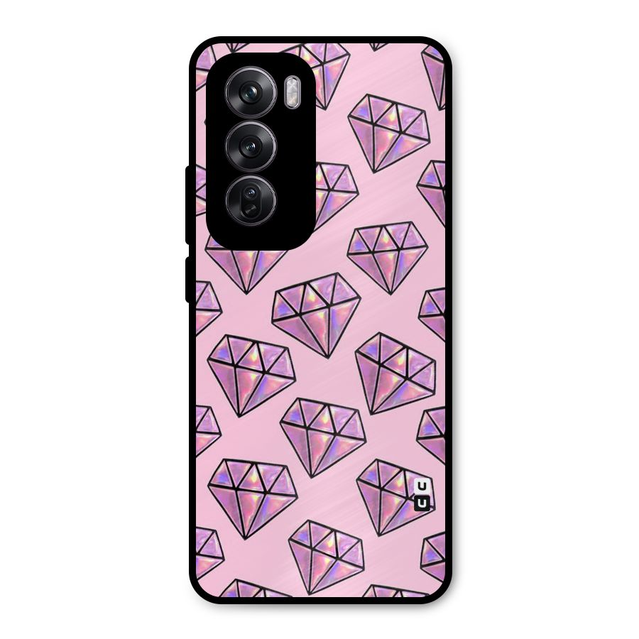Purple Diamond Designs Metal Back Case for Oppo Reno12 Pro