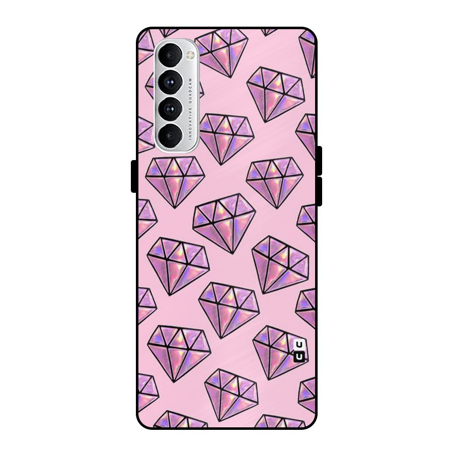 Purple Diamond Designs Metal Back Case for Oppo Reno4 Pro