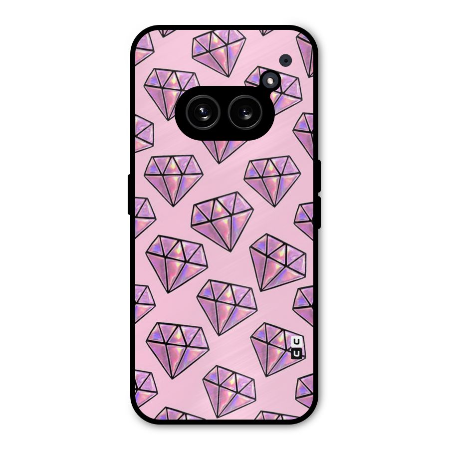 Purple Diamond Designs Metal Back Case for Nothing Phone 2a