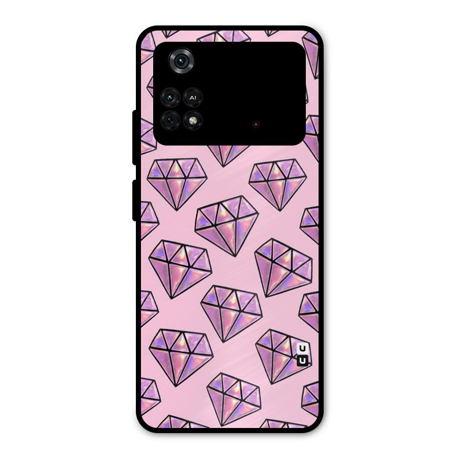 Purple Diamond Designs Metal Back Case for Poco M4 Pro 4G