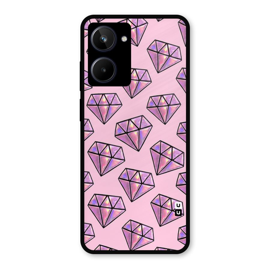 Purple Diamond Designs Metal Back Case for Realme 10