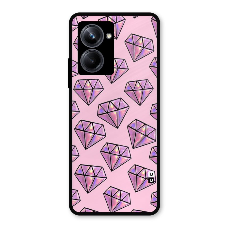 Purple Diamond Designs Metal Back Case for Realme 10 Pro