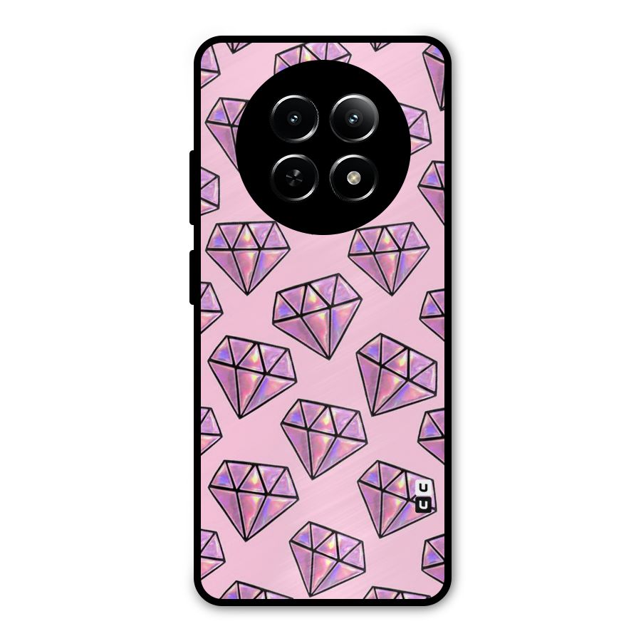 Purple Diamond Designs Metal Back Case for Realme 12 5G