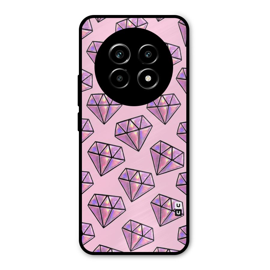 Purple Diamond Designs Metal Back Case for Realme 13 Pro