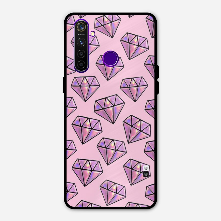 Purple Diamond Designs Metal Back Case for Realme 5 Pro