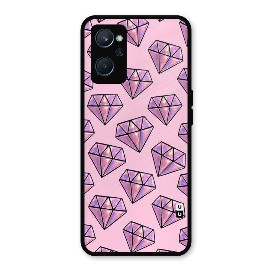 Purple Diamond Designs Metal Back Case for Realme 9i