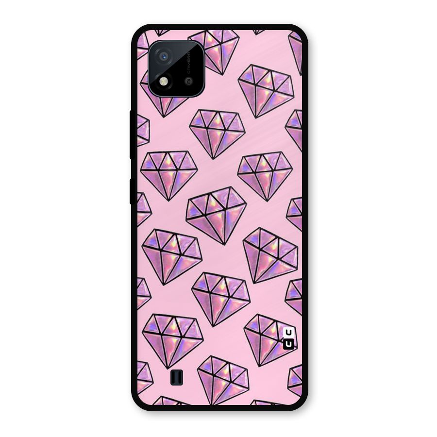 Purple Diamond Designs Metal Back Case for Realme C11 2021