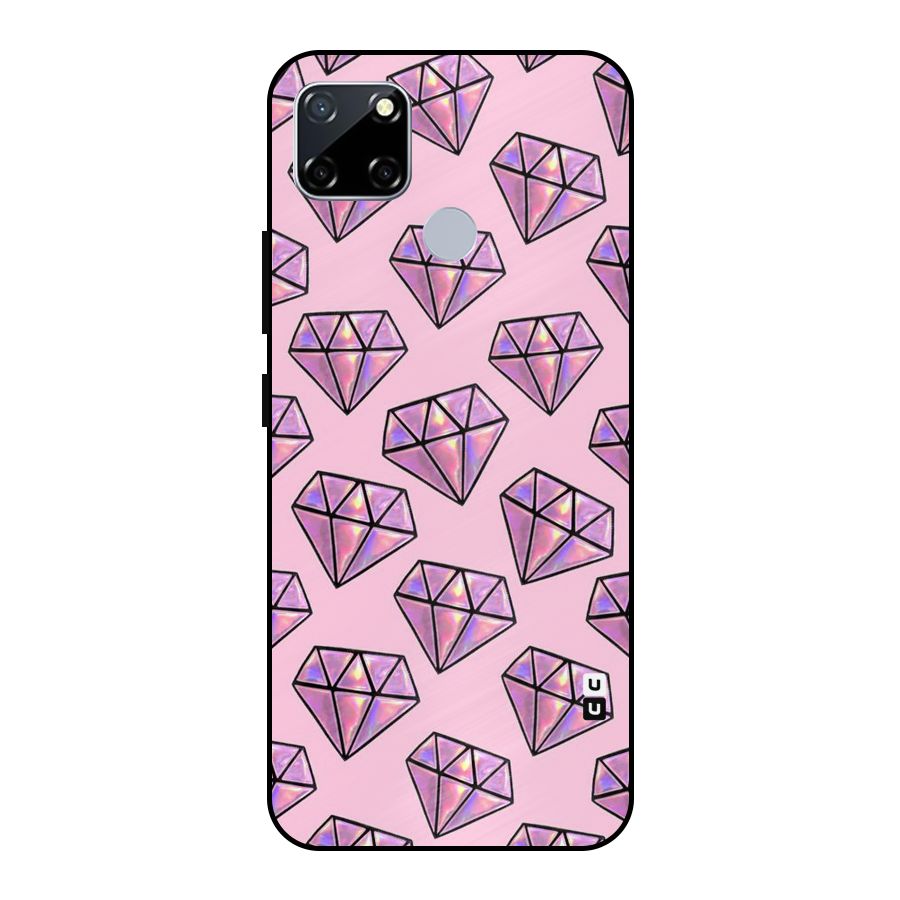 Purple Diamond Designs Metal Back Case for Realme Narzo 20