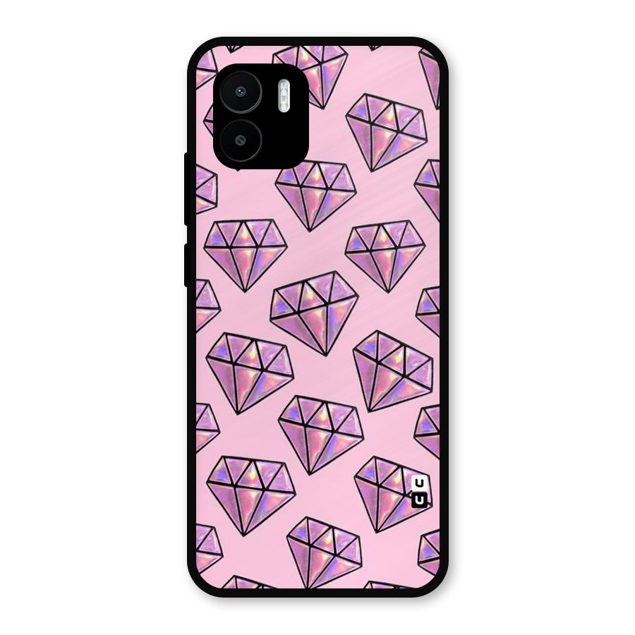 Purple Diamond Designs Metal Back Case for Redmi A2