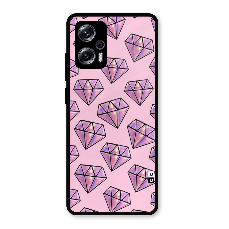 Purple Diamond Designs Metal Back Case for Redmi K50i