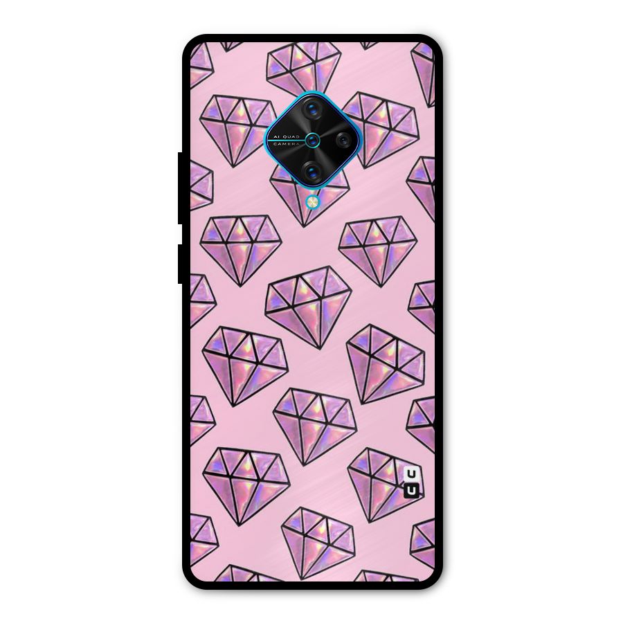 Purple Diamond Designs Metal Back Case for Vivo S1 Pro